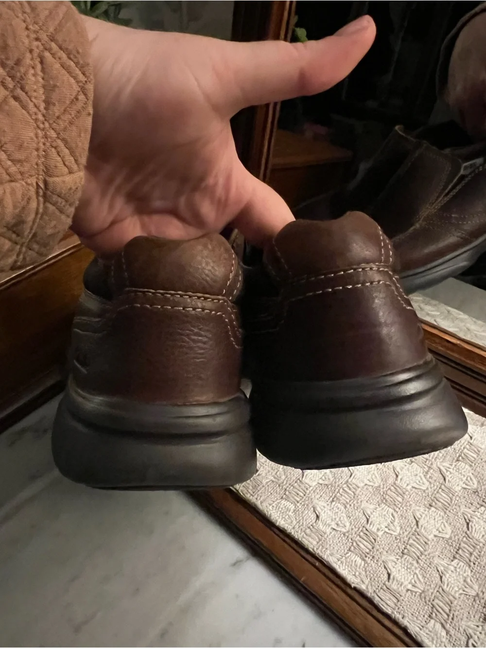 CLARK'S‎ Classic Slip On Bradley Free Leather Loafers Brown Black Men's Size 11